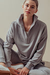 PHONE RINGS, I DON'T WANNA GO PULLOVER SWEATER HEATHER GREY