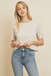 CARRY ON CROP TOP LT OATMEAL