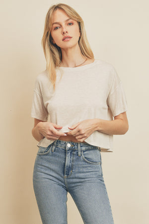 CARRY ON CROP TOP LT OATMEAL