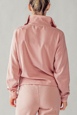 PHONE RINGS, I DON'T WANNA GO PULLOVER SWEATER ROSE