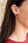 BOW STUDS RED SPARKLE
