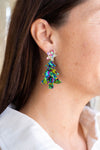 CHRISTMAS TREE EARRINGS GREEN SPARKLE