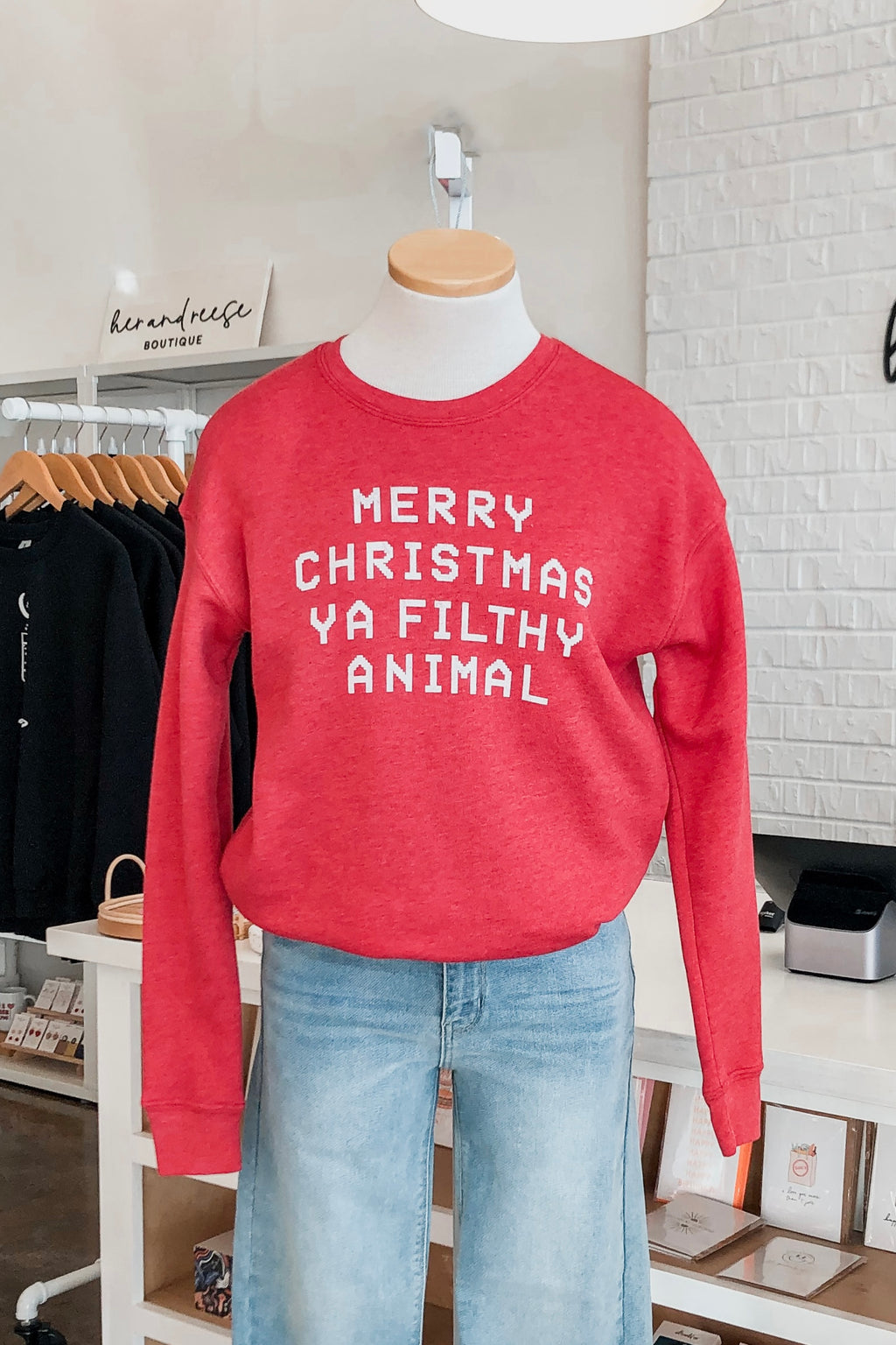 MERRY CHRISTMAS FILTHY ANIMAL GRAPHIC SWEATSHIRT