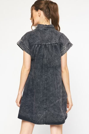 LIPSTICK AND DENIM DRESS BLACK