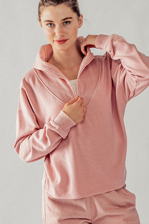 PHONE RINGS, I DON'T WANNA GO PULLOVER SWEATER ROSE