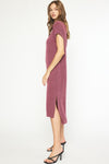 YOU HELD ME MIDI DRESS DK WINE