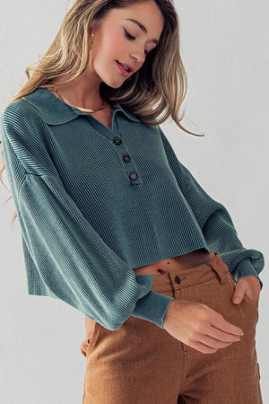NOBODY'S GIRL LONG SLEEVE CROP TOP