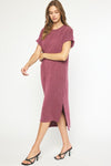 YOU HELD ME MIDI DRESS DK WINE