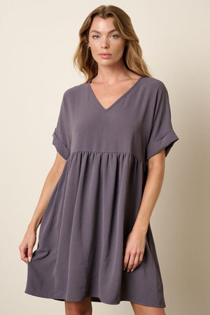 ABOUT THESE THINGS DRESS LILAC GRAY