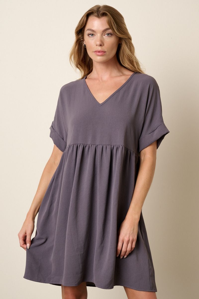 ABOUT THESE THINGS DRESS LILAC GRAY