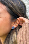 SOPHIE STUDS MAGENTA TEAL