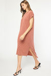 YOU HELD ME MIDI DRESS RUST