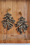 PALM EARRINGS BROWN SHIMMER