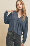 OUT OF MY WAY TOP WASHED NAVY