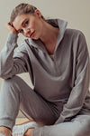 PHONE RINGS, I DON'T WANNA GO PULLOVER SWEATER HEATHER GREY