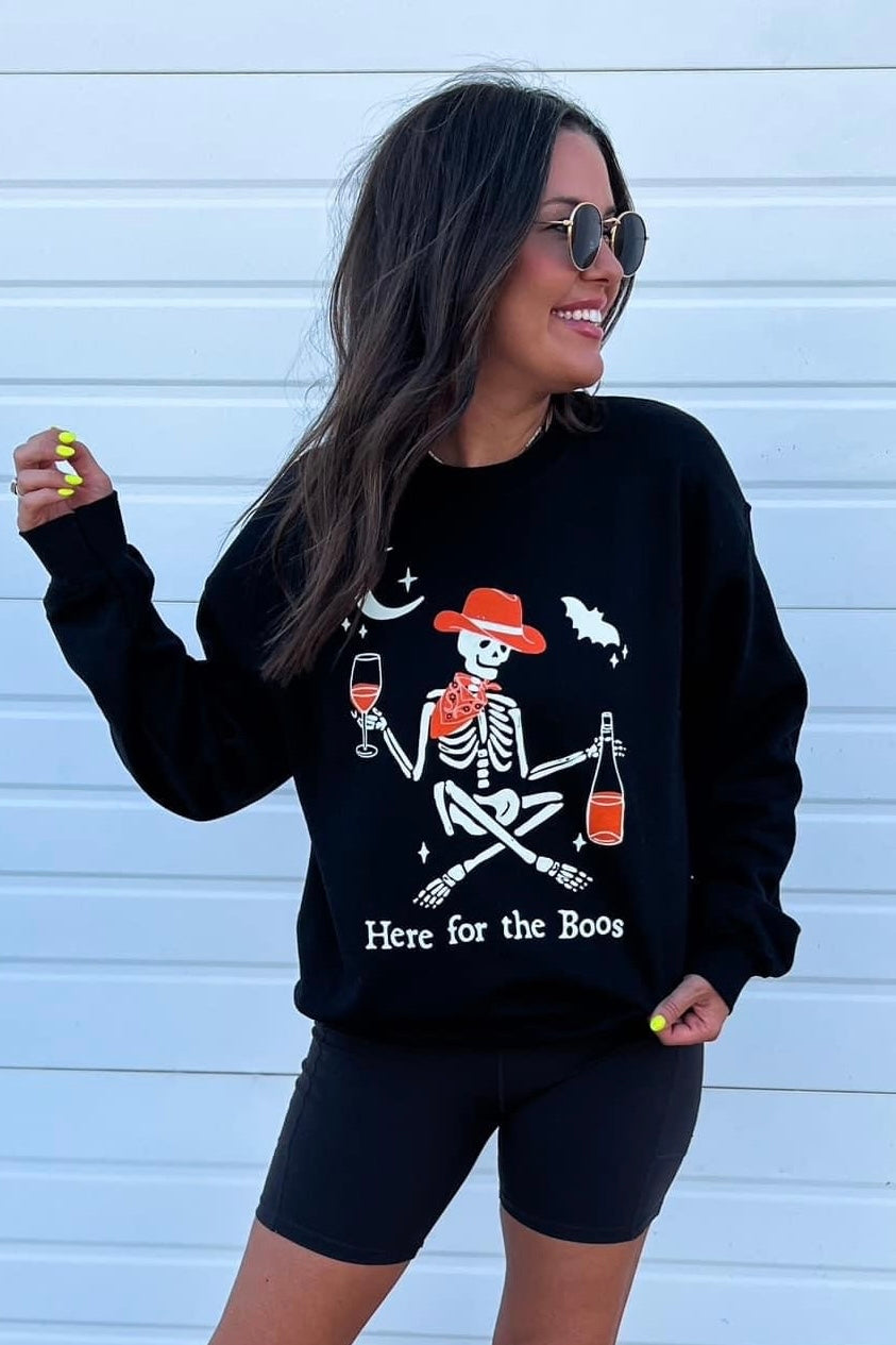 HERE FOR THE BOOS HALLOWEEN SWEATSHIRT