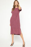 YOU HELD ME MIDI DRESS DK WINE