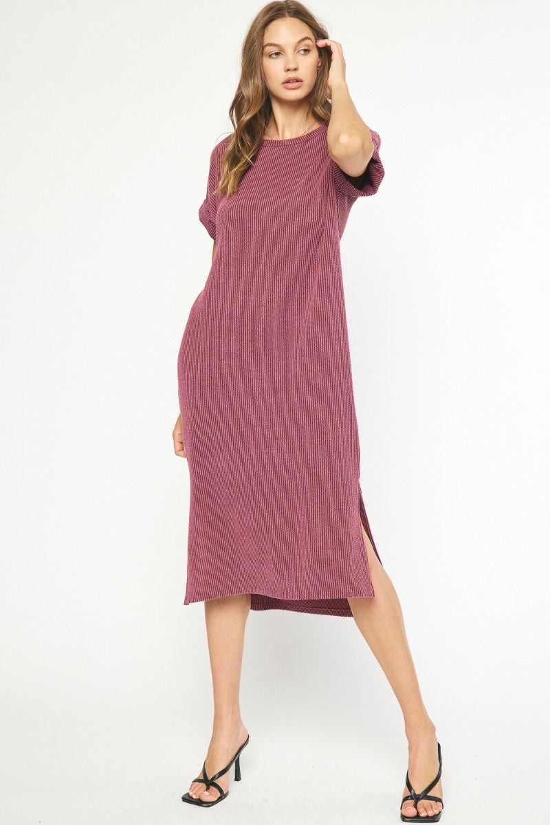 YOU HELD ME MIDI DRESS DK WINE