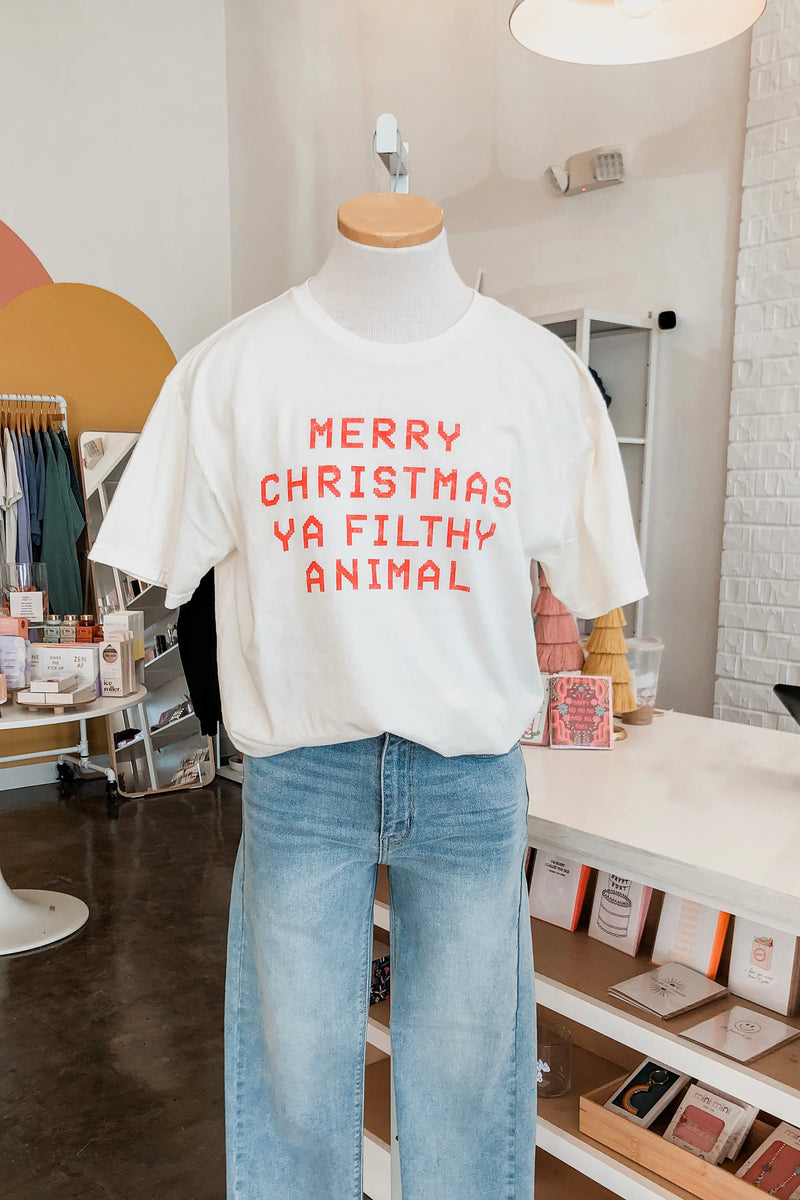 MERRY CHRISTMAS FILTHY ANIMAL MINERAL GRAPHIC TEE