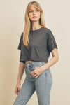 CARRY ON CROP TOP PEBBLE