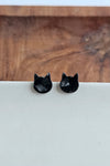 BLACK CAT STUDS HALLOWEEN EARRINGS