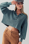 NOBODY'S GIRL LONG SLEEVE CROP TOP