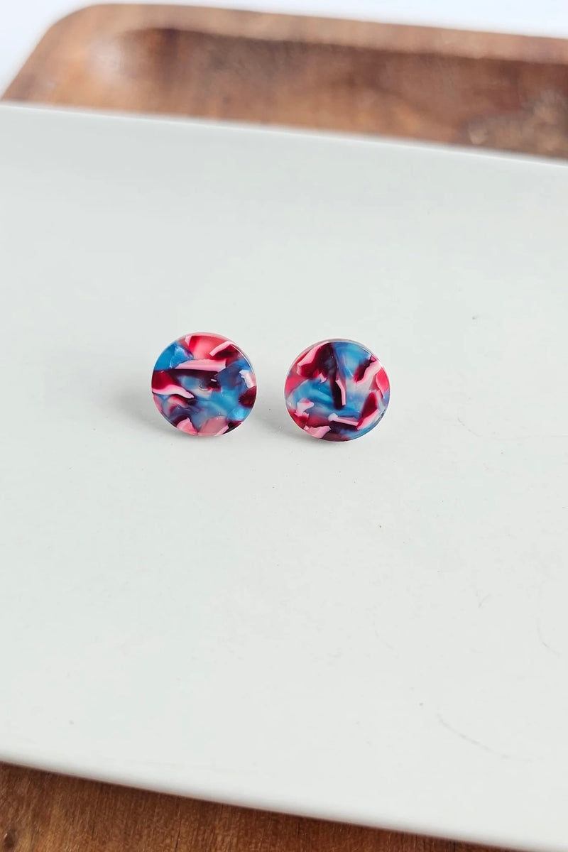 SOPHIE STUDS MAGENTA TEAL