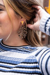 PALM EARRINGS BROWN SHIMMER