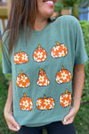 GREEN DAISY PUMPKIN GRAPHIC TEE