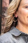 CAMY HOOP EARRINGS HICKORY BROWN