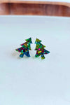CHRISTMAS TREE STUDS GREEN SPARKLE