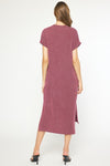 YOU HELD ME MIDI DRESS DK WINE
