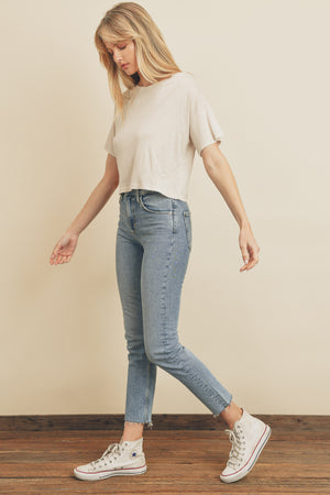 CARRY ON CROP TOP LT OATMEAL