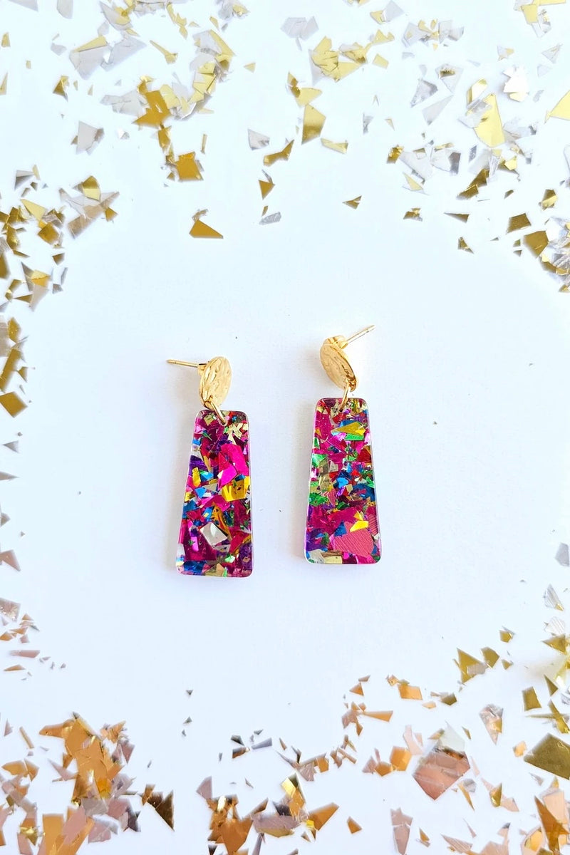 MIA MINI EARRINGS PINK SPARKLE