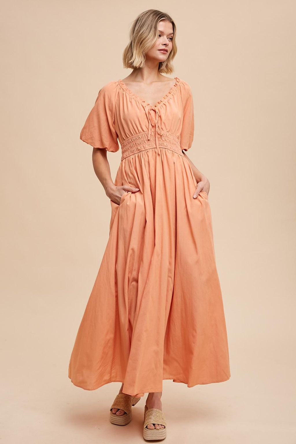 ALL YOU HAD TO SAY MAXI DRESS APRICOT CRUSH