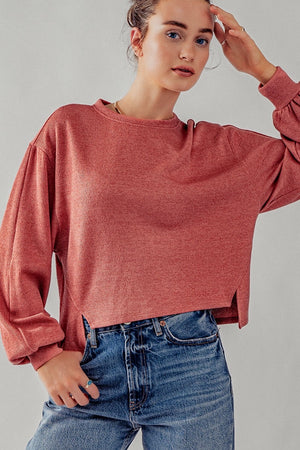 A PERFECT FALL DAY TOP RUST