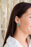 CHRISTMAS TREE STUDS GREEN SPARKLE