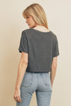 CARRY ON CROP TOP PEBBLE