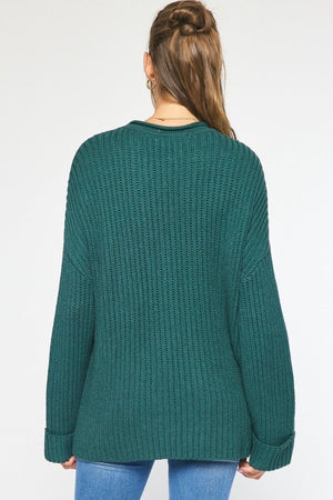 OUT WITH YOU TONIGHT SWEATER PINE GREEN