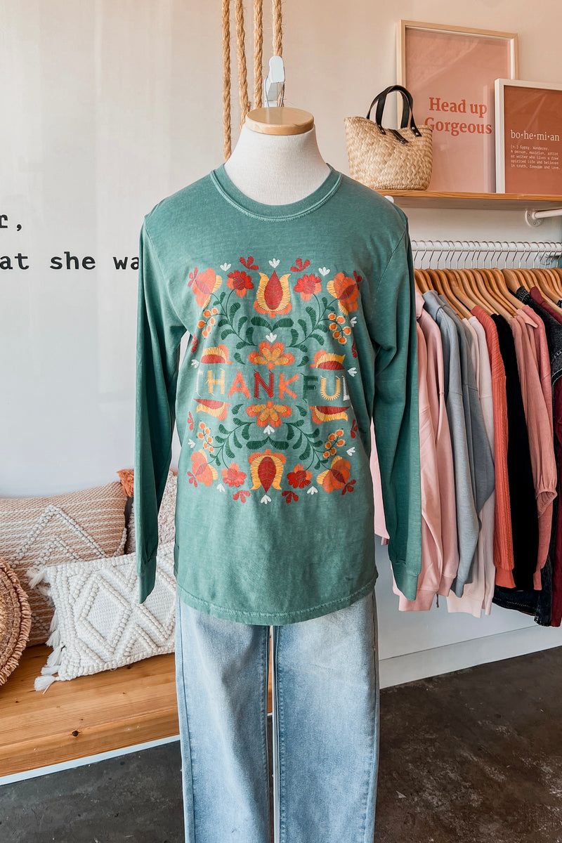 THANKFUL LONGSLEEVE GRAPHIC TEE