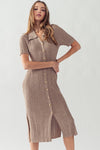 BUTTONS ARE SO FUN MIDI DRESS