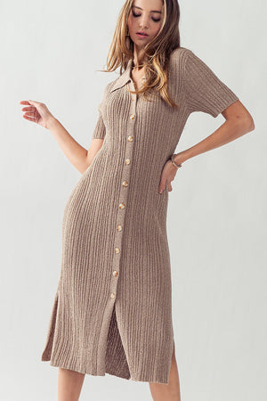 BUTTONS ARE SO FUN MIDI DRESS
