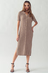 BUTTONS ARE SO FUN MIDI DRESS