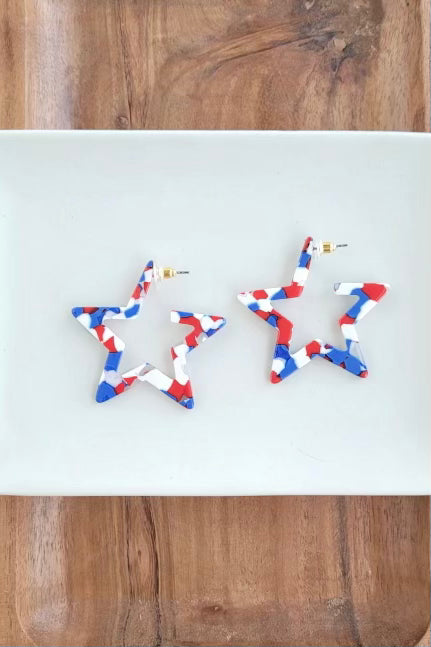 STAR HOOPS RED, WHITE & BLUE