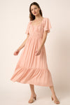 MAKE THEM ALL LOOK MIDI DRESS PEACH