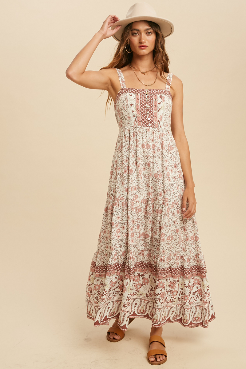 WILDFLOWER BOHO MAXI DRESS SUNSET