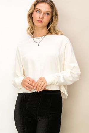 I CALLED YOU PERFECT LONG SLEEVE TOP CREAM