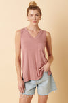 SOFT GLIMPSES BAMBOO TANK VINTAGE ROSE