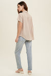 A LUCKY LINEN BUTTON TOP