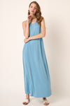 DON'T BE LONG MAXI DRESS CHAMBRAY